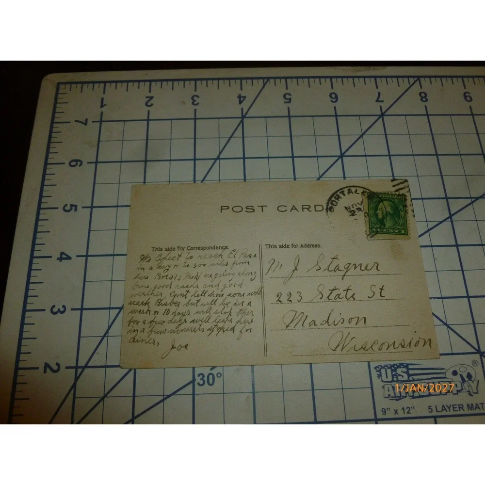 Vintage Good Morning Tip Top Telephone Postcard 1910s Divided Back Antique Art
